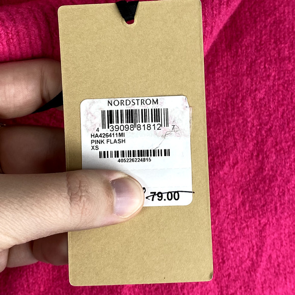 NWT Halogen Hot Pink V-Neck Sweater XS - Picture 5 of 5